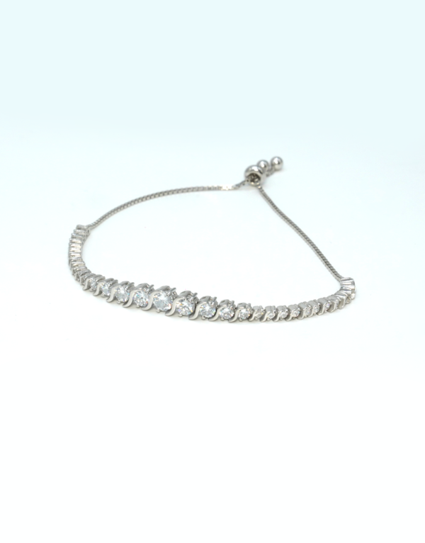 Silver Tennis Adjustable Graduation Bracelet