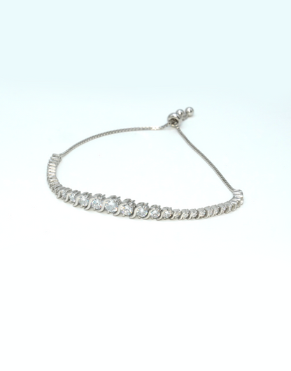 Silver Tennis Adjustable Graduation Bracelet