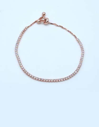 Silver Tennis Bracelet (Rosegold)