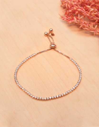 Silver Tennis Bracelet (Rosegold)