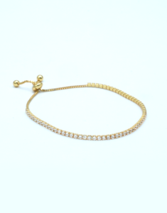 Silver Tennis Bracelet (Gold)