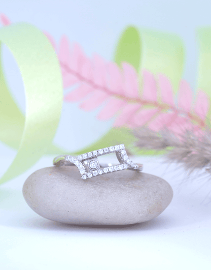 Silver Dancing CZ Diamond Ring