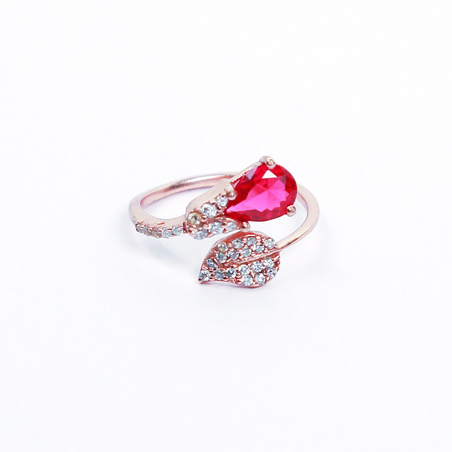 Silver Adjustable Bud Petal Ring(Rosegold)