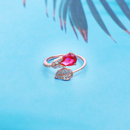 Silver Adjustable Bud Petal Ring(Rosegold)