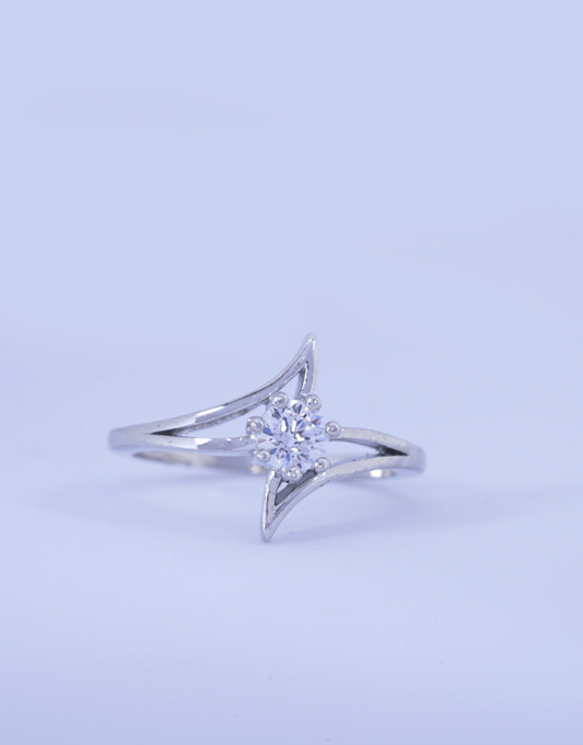 Silver N/S Star Swarovski Ring