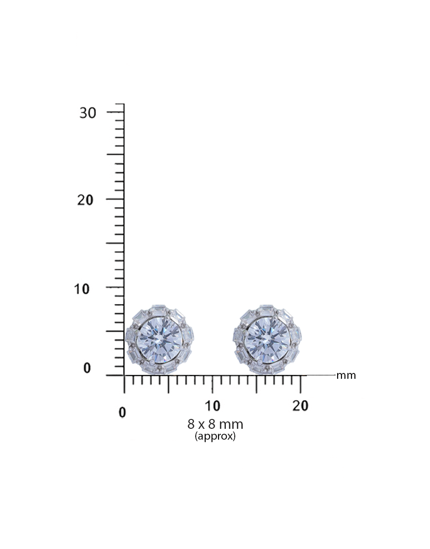 Silver Solitaire CZ Jacket earrings