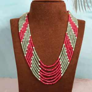 pearl jade 7 line mala necklacefuschia green1.png
