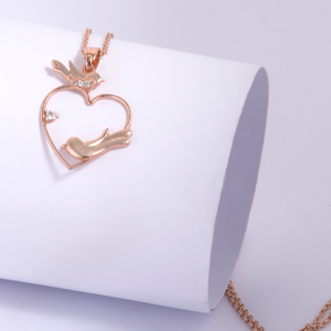 silver 2 birds heart necklace rosegold3.png