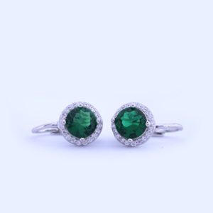 silver cz round drop hoop emerald1.png