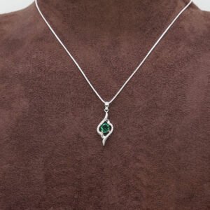 silver round coloured cz pendant green2.jpg