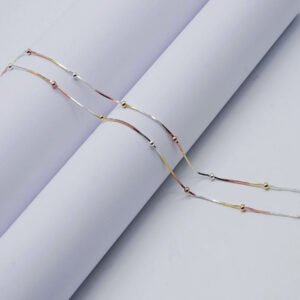 silver tri color rope chain beads anklet1.jpg